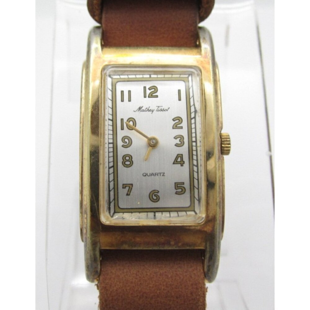 Vtg Women Mathey Tissot Quartz WR‎ Analog 21mm Tank Watch (H878) "New Battery"
